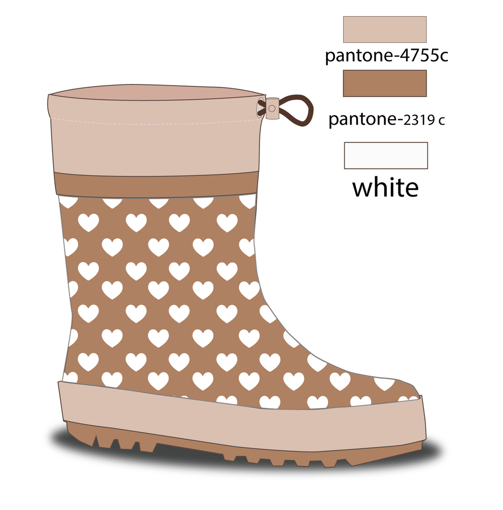 1943-2 Беж 21-2,22-2,23-2,24-2,25-2 Kapika Сапоги Повсед Веллингтон Резина, Текстиль, Резина В/О жен