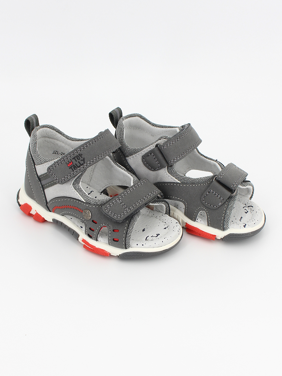 JZL-26-072 серый/красный 22-2,23-2,24-2,25-2,26-2,27-2 Top Tally Туфли Повсед Сандалеты Иск.мат, Кожподклад, ТПР Лето Муж