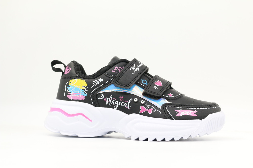 721220-2 Чёр 28-1,29-1,30-1,31-1,32-1 Kapika П/ботинки Актив.отдых Кроссовки Иск.мат, Текстиль, ЭВА В/О жен