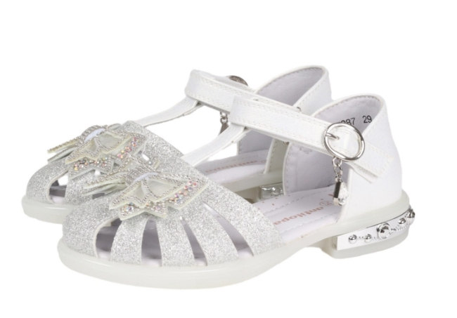 AL 17987 Сереб 26-1,27-1,28-1,29-1,30-1,31-1 Antilopa Туфли Празд Сандалеты Иск.мат, Кожподклад Лето жен