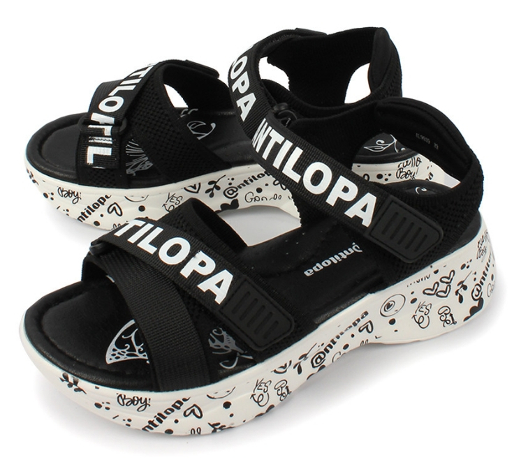 AL 9039 Чёр 32-1,33-1,34-1,35-1,36-1,37-1 Antilopa Туфли Повсед Сандалии Текстиль, Без подклада Лето жен