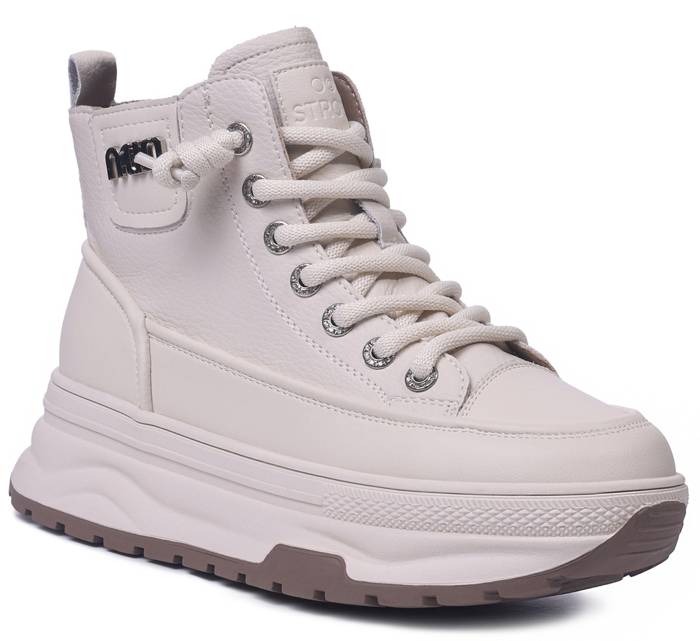 F7694-16 Беж 36-1,37-2,38-2,39-2,40-1 Strobbs Ботинки Повсед Дерби Нат.кожа, Байка/Флис, Резина В/О жен