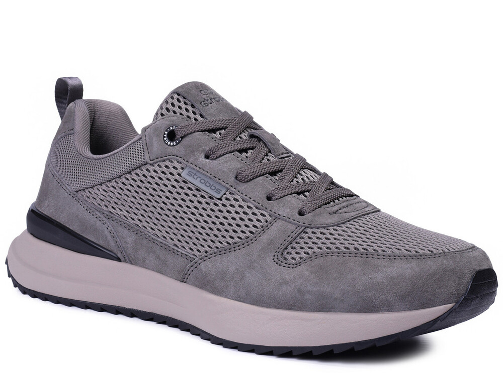 C3857-10 Сер 41-1,42-2,43-2,44-2,45-1 Strobbs П/ботинки Актив.отдых Кроссовки Нат.кожа, Текстиль, ЭВА,Резина,ТПУ вставка В/О Муж