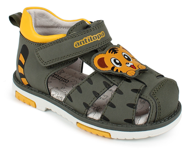 AL 17603 хаки 26-1,27-1,28-1,29-1,30-1,31-1 Antilopa П/ботинки Повсед Сандалеты Иск.мат, Кожподклад Лето Муж