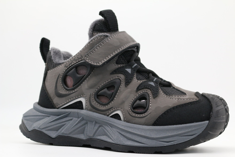 53718уп-1 серый-черный 31-1,32-1,33-1,34-1,35-1 Kapika Ботинки Актив.отдых Кроссовки Иск.мат, Байка/Флис, ЭВА/ТЭП В/О Муж