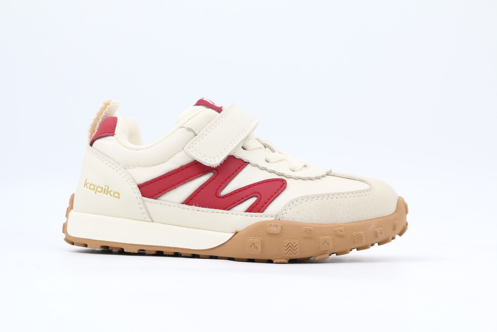 721203-1 бежевый-бордовый 26-1,27-1,28-1,29-1,30-1 Kapika П/ботинки Актив.отдых Кроссовки Иск.мат, Текстиль, Резина В/О жен