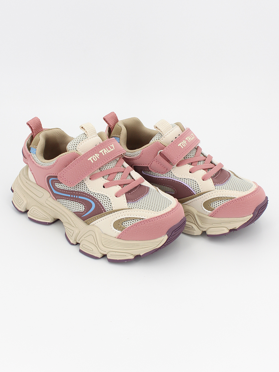 QXL-26-045 бежевый/розовый 29-2,30-2,31-2,32-2,33-2,34-2 Top Tally П/ботинки Актив.отдых Кроссовки Иск.мат, Текстиль, ЭВА+ТПР В/О жен