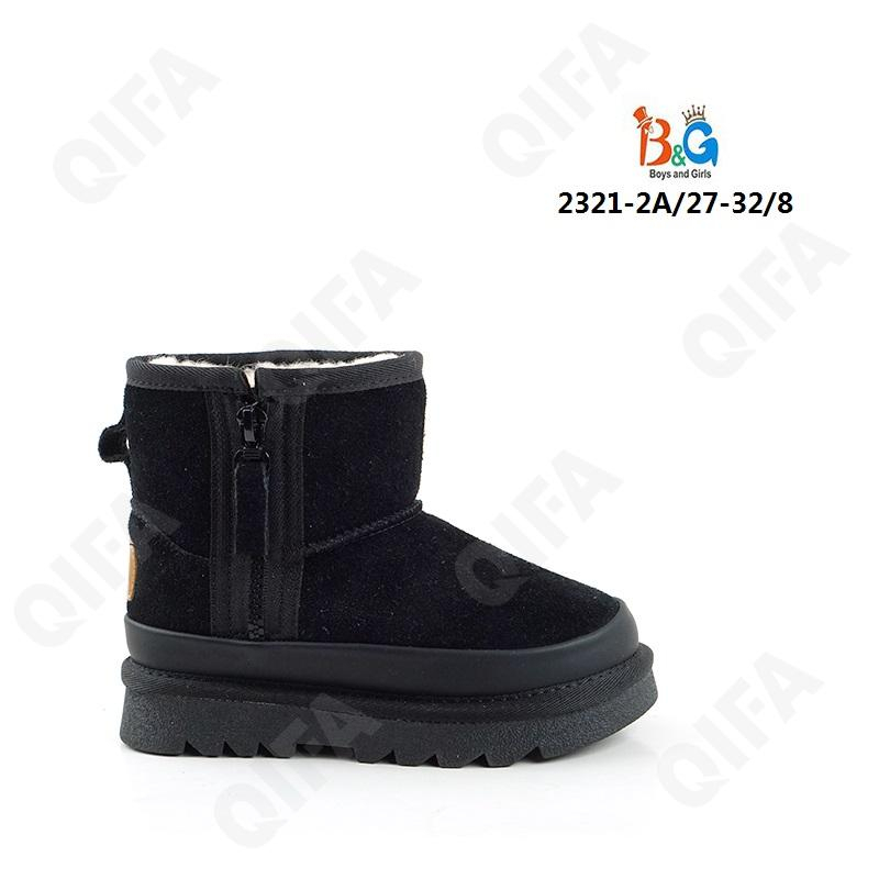 RC51_2321-2 Чёр 27-1,28-1,29-2,30-2,31-1,32-1 Boys and Girls П/сапоги Повсед Угги Иск.мат, Иск.шерсть, ТПР (TPR-Термопластичная резина) Зима жен
