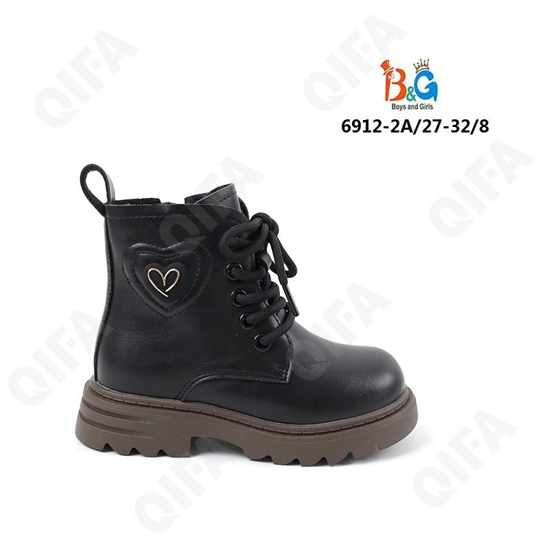 RC51_6912-2 Чёр 27-1,28-1,29-2,30-2,31-1,32-1 Boys and Girls Ботинки Повсед Дерби Иск.мат, Байка/Флис, ТПР (TPR-Термопластичная резина) В/О жен