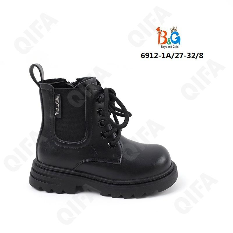 RC51_6912-1 Чёр 27-1,28-1,29-2,30-2,31-1,32-1 Boys and Girls Ботинки Повсед Дерби Иск.мат, Байка/Флис, ТПР (TPR-Термопластичная резина) В/О жен