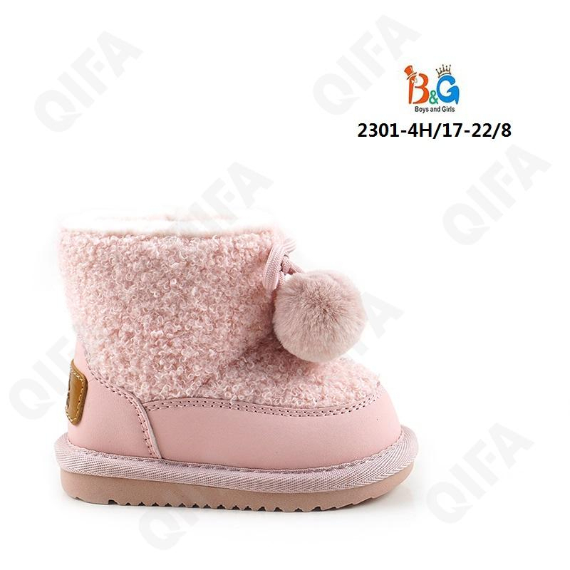 RC51_W2301-4 Светло-коричневый 17-1,18-1,19-2,20-2,21-1,22-1 Boys and Girls П/сапоги Повсед Угги Иск.мат, Нат.шерсть, ТПР (TPR-Термопластичная резина)