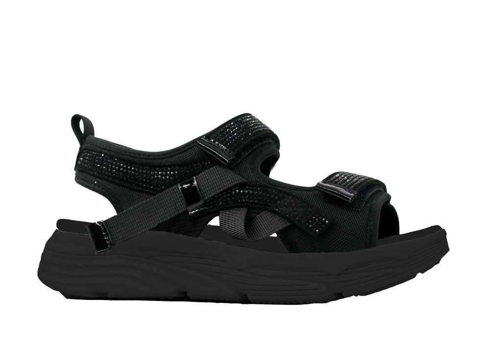 34595-2 Чёр 35-1,36-1,37-1,38-1,39-1 Kapika Туфли Повсед Сандалии Иск.мат, Текстиль, ЭВА/резина Лето жен