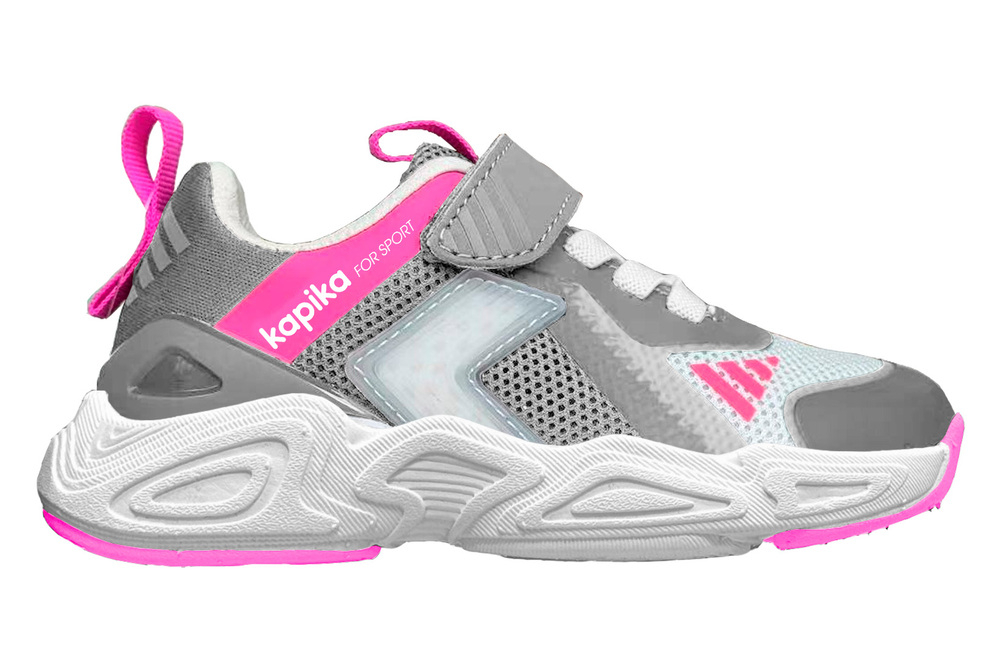 721244-1 серый-розовый 23-1,24-1,25-1,26-1,27-1,28-1,29-1,30-1 Kapika П/ботинки Актив.отдых Кроссовки Иск.мат, Текстиль, ЭВА/ТЭП В/О жен