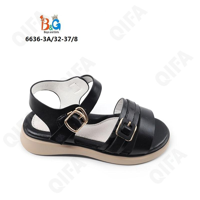 RC51_6636-3A Чёр 32-1,33-1,34-2,35-2,36-1,37-1 Boys and Girls Туфли Повсед Сандалии Иск.мат, Иск.кожа, ПУ (PU-Полиуретан) Лето жен