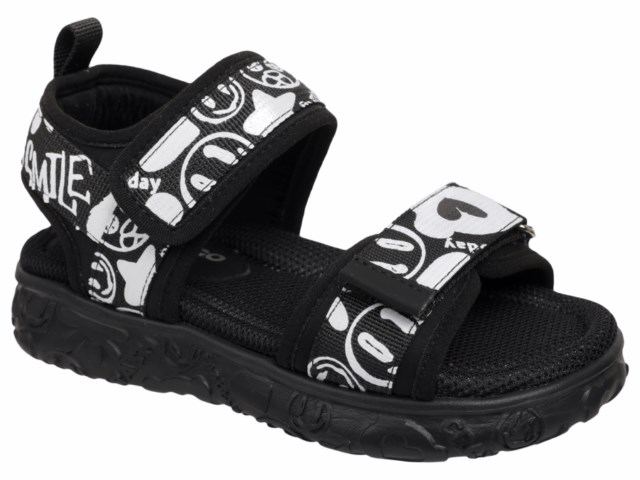 222-061C Чёрный / белый 27-2,28-2,29-2,30-2,31-2 Indigo kids Туфли Повсед Сандалии Текстиль, Текстиль, ЭВА Лето жен