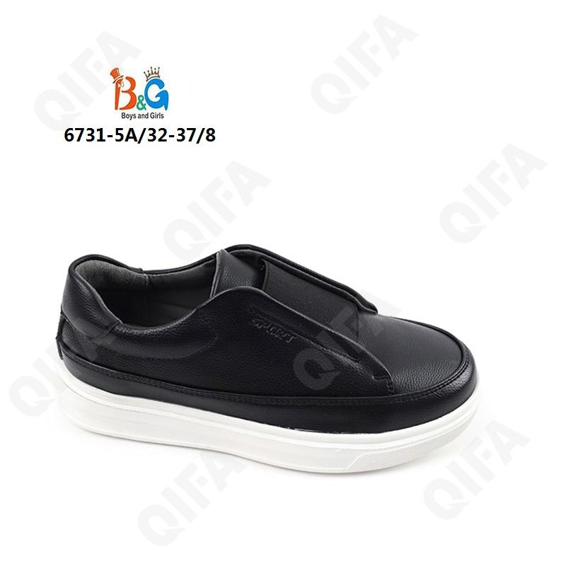 RC51_6731-5 Чёр 32-1,33-1,34-2,35-2,36-1,37-1 Boys and Girls П/ботинки Школа Слипоны Иск.мат, Иск.кожа, ЭВА (EVA-Этиленвинилацетат) В/О Муж