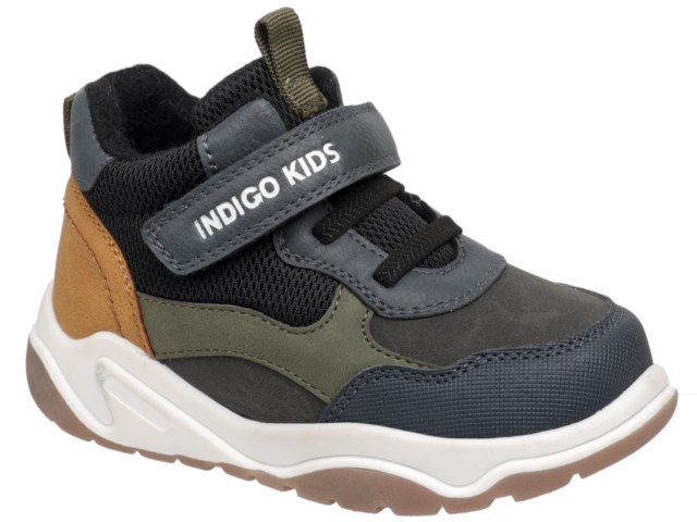 55-0300B Чёрный / синий 25-2,26-2,27-2,28-2,29-2 Indigo kids Ботинки Повсед Оксфорд Иск.мат, Байка/Флис, ТЭП В/О Муж