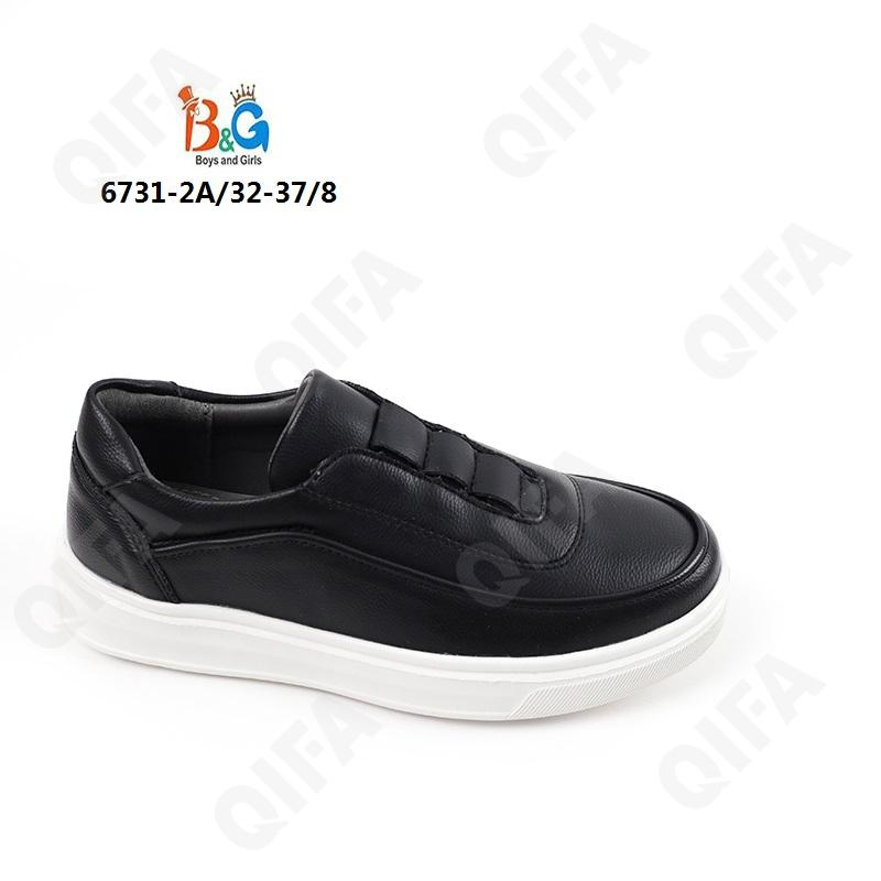 RC51_6731-2 Чёр 32-1,33-1,34-2,35-2,36-1,37-1 Boys and Girls П/ботинки Школа Слипоны Иск.мат, Иск.кожа, ЭВА (EVA-Этиленвинилацетат) В/О Муж