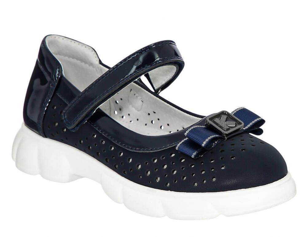 NZA_6056-10_navy 29-1,30-1,31-1,32-1,33-1 Kedberry Туфли Школа Mary Jane Иск.мат, Кожподклад, ПУ Лето жен