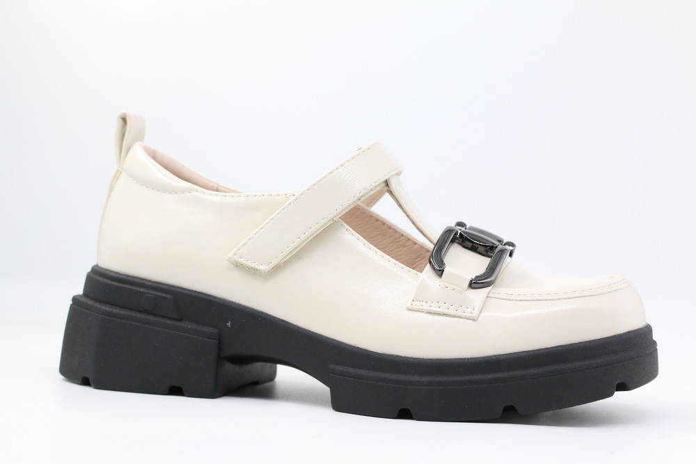 231172п-2 Беж 34-1,35-1,36-1,37-1,38-1 Kapika Туфли Школа T-STRAP Иск.мат, Кожподклад, ПУ (полиуретан) Лето жен