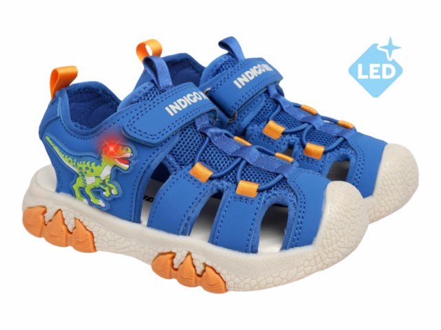 22-840B Гол 26-2,27-2,28-2,29-2,30-2 Indigo kids Туфли Актив.отдых Сандалеты Иск.мат, Текстиль, ТЭП Лето Муж