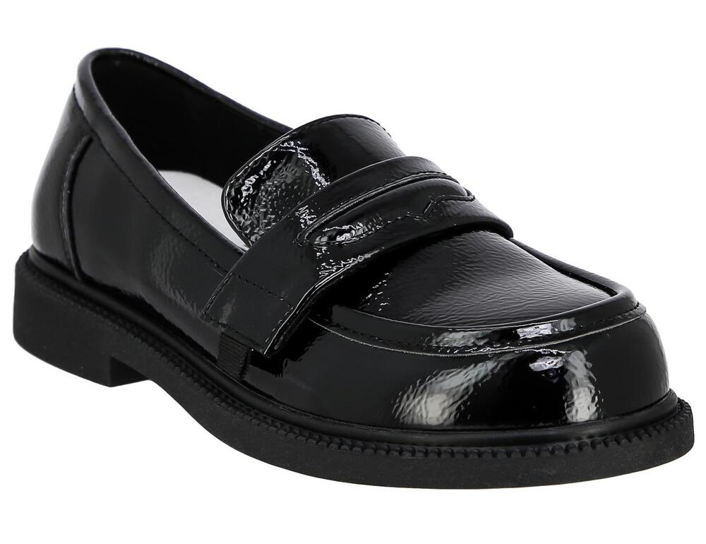 BXE_2603-02_black_L 29-1,30-1,31-2,32-2,33-2 Kedberry Туфли Школа Лоферы Иск.мат, Кожподклад, Резина Лето жен