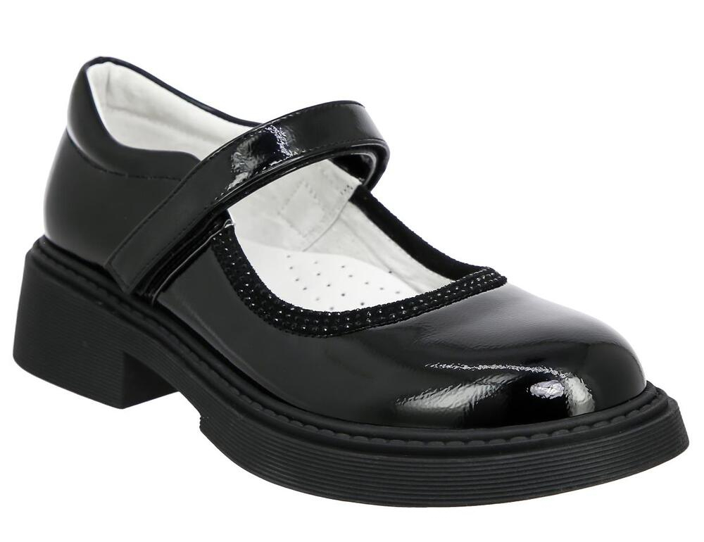 AGJ_26-504_black_L 32-2,33-2,34-1,35-1 Kedberry Туфли Школа Mary Jane Иск.мат, Кожподклад, ТЭП Лето жен
