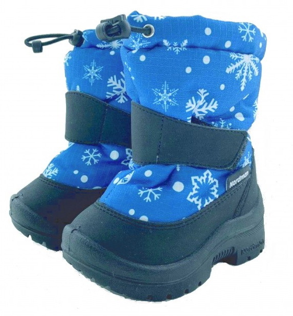 1-012-Р07 Васильковые со снежинками,Rip-stop МОНО 23-8 Nordman Mini П/сапоги Повсед Дутики Иск.мат, Нат.шерсть, ПУ (100% ПУ) Зима Муж