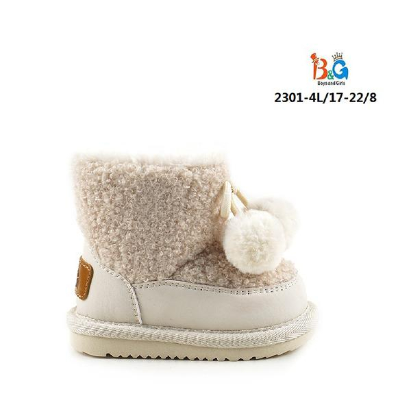 2301-4L Беж 17-1,18-1,19-2,20-2,21-1,22-1 Boys and Girls П/сапоги Повсед Угги Иск.мат, Нат.шерсть, TPR Зима Муж