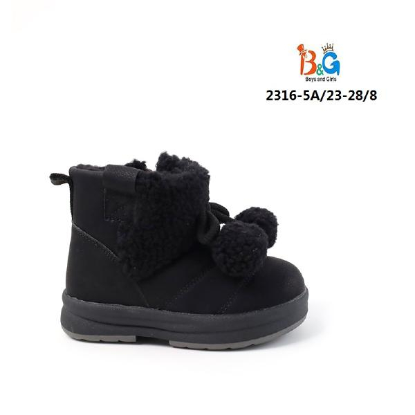 2316-5A Чёр 23-1,24-1,25-2,26-2,27-1,28-1 Boys and Girls П/сапоги Повсед Дутики Иск.мат, Иск.мех, TPR Зима жен