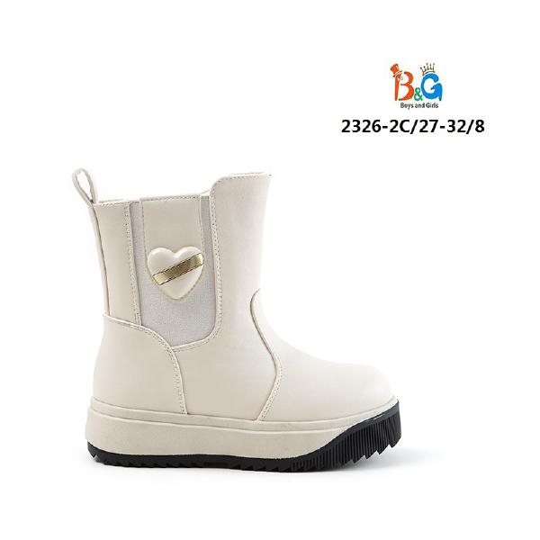 2326-2C Бел 27-1,28-1,29-2,30-2,31-1,32-1 Boys and Girls П/сапоги Повсед Веллингтон Иск.мат, Нат.шерсть, TPR Зима жен