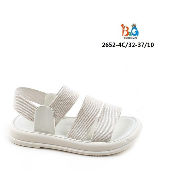 2652-4C Бел 32-1,33-2,34-2,35-2,36-2,37-1 Boys and Girls Туфли Повсед Сандалии Текстиль, Текстиль, PVC Лето жен