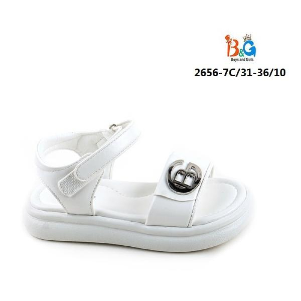 2656-7C Бел 31-1,32-2,33-2,34-2,35-2,36-1 Boys and Girls Туфли Повсед Сандалии Иск.мат, Иск.кожа, PVC Лето жен