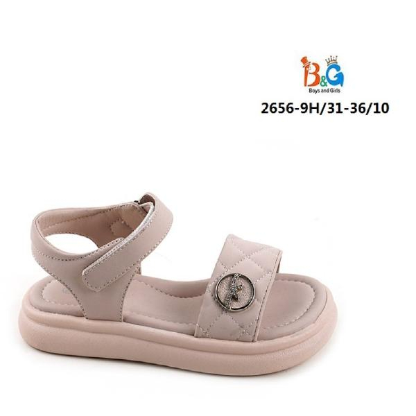 2656-9H Роз 31-1,32-2,33-2,34-2,35-2,36-1 Boys and Girls Туфли Повсед Сандалии Иск.мат, Иск.кожа, PVC Лето жен