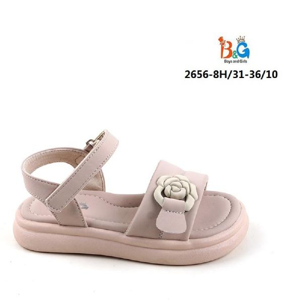 2656-8H Роз 31-1,32-2,33-2,34-2,35-2,36-1 Boys and Girls Туфли Повсед Сандалии Иск.мат, Иск.кожа, PVC Лето жен